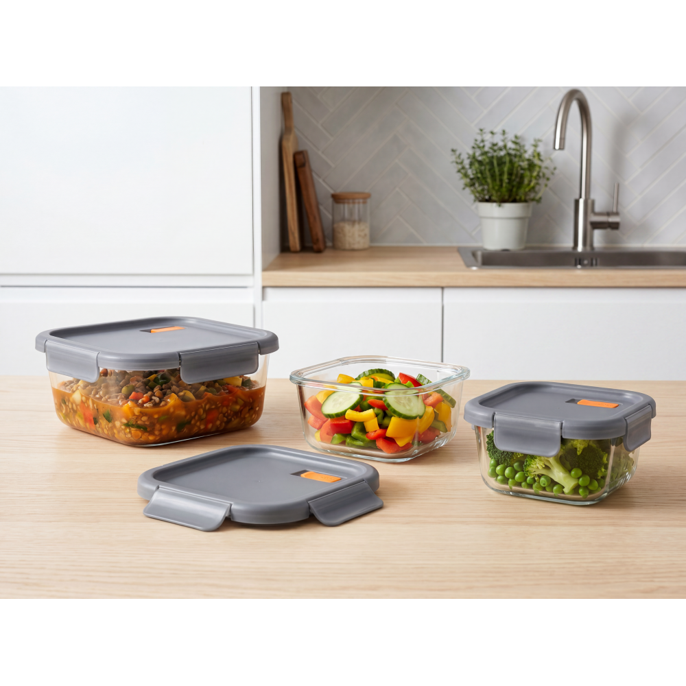 Conjunto de 3 Tupperwares
