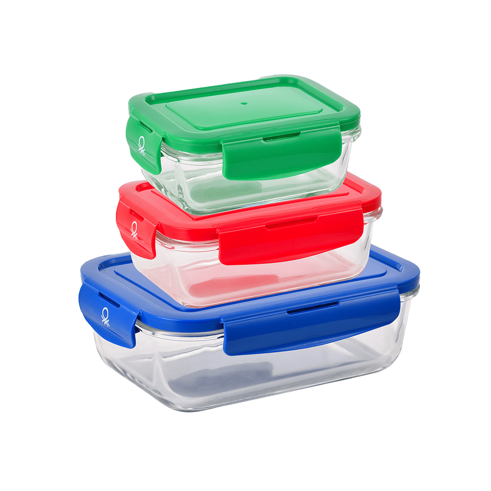 Conjunto de 3 caixas de alimentos