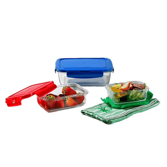 Conjunto de 3 caixas de alimentos