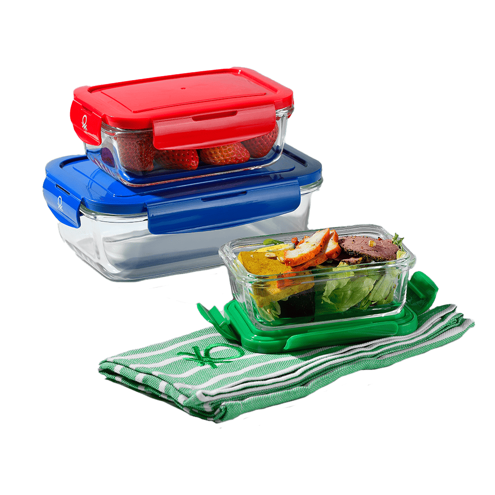 Conjunto de 3 caixas de alimentos